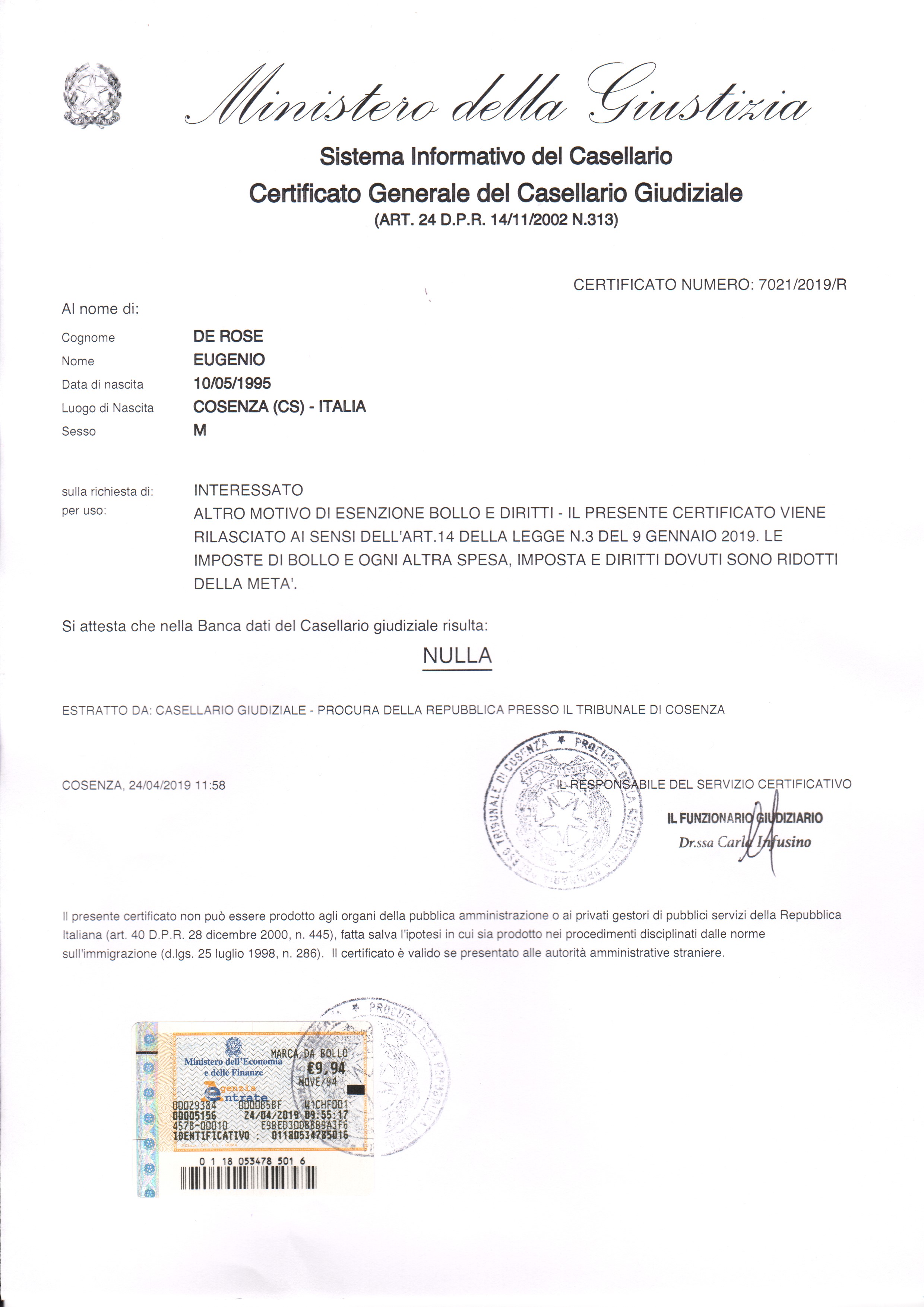 scarica casellario giudiziale
